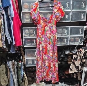 Colorful Abstract Maxi Dress